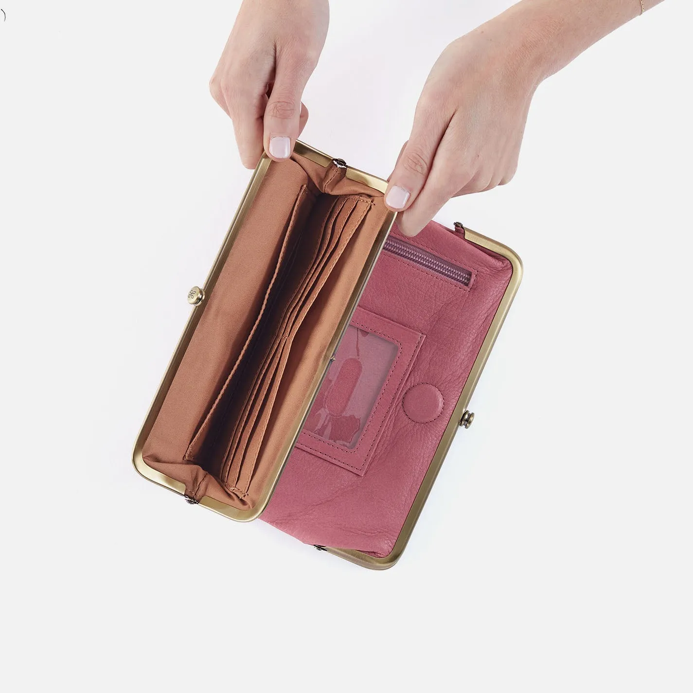 Lauren Clutch-Wallet In Tooled Embossed Leather - Mauve Tooled Emboss