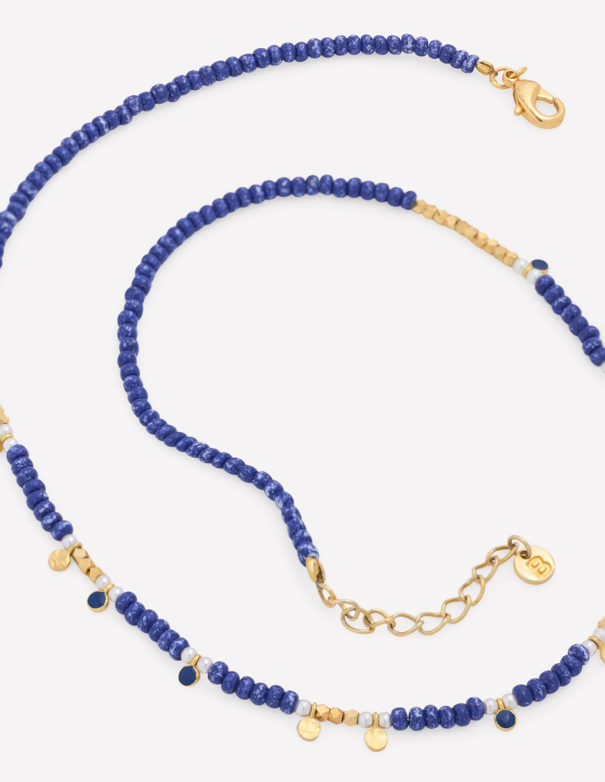 Layering Bead Necklace-Bright Blue