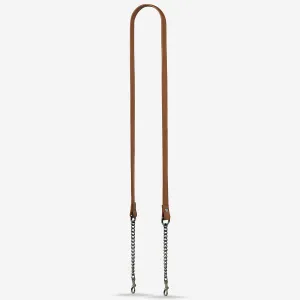 Leather Strap With Chain - Camel