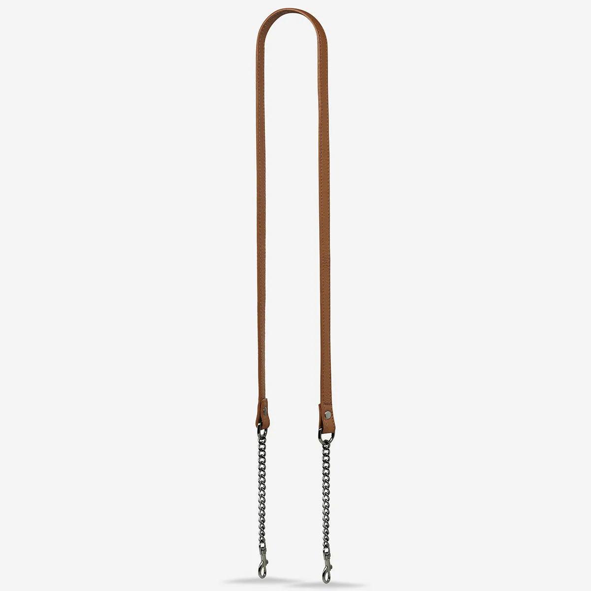 Leather Strap With Chain - Camel