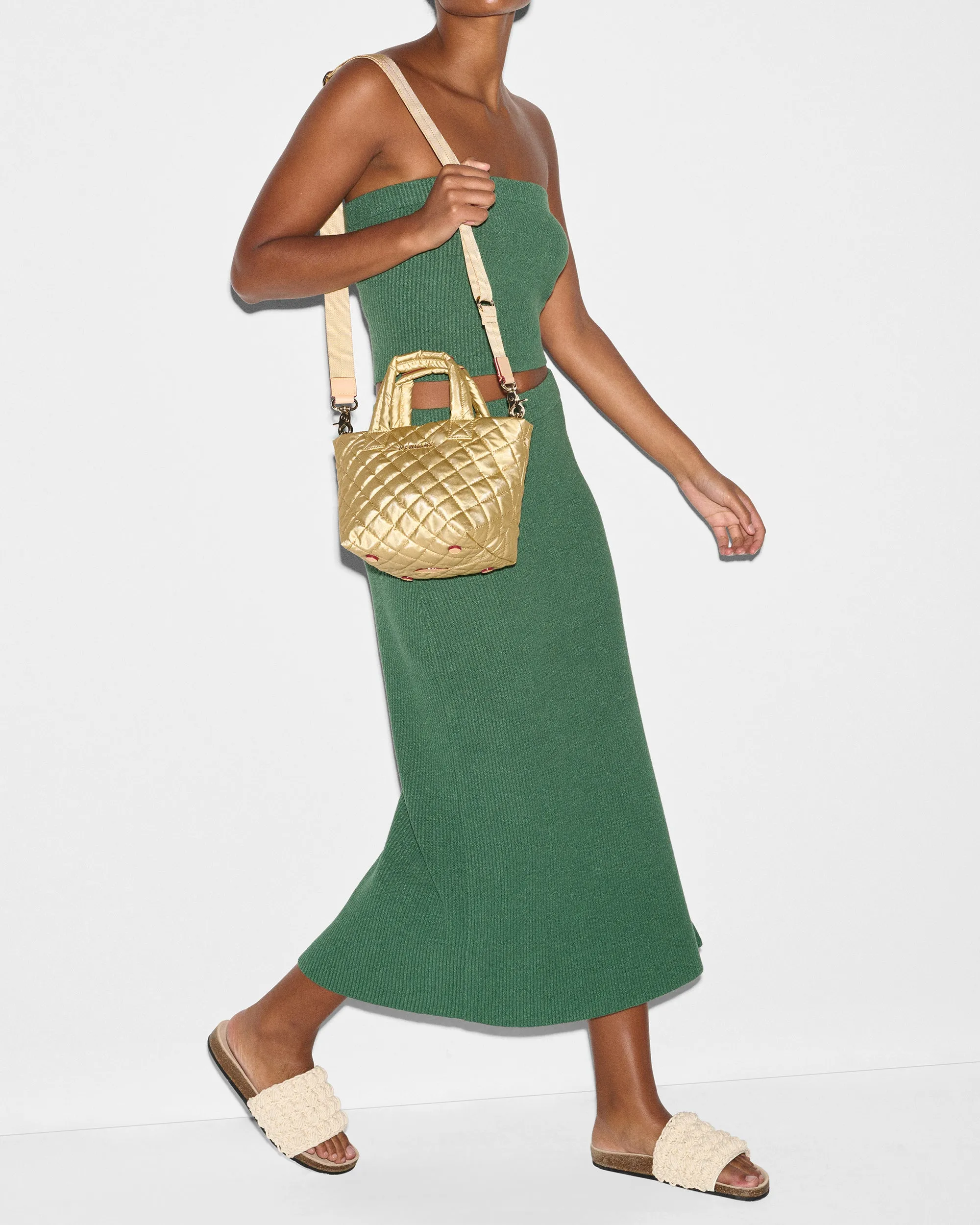 Light Gold Pearl Metallic Micro Metro Tote Deluxe