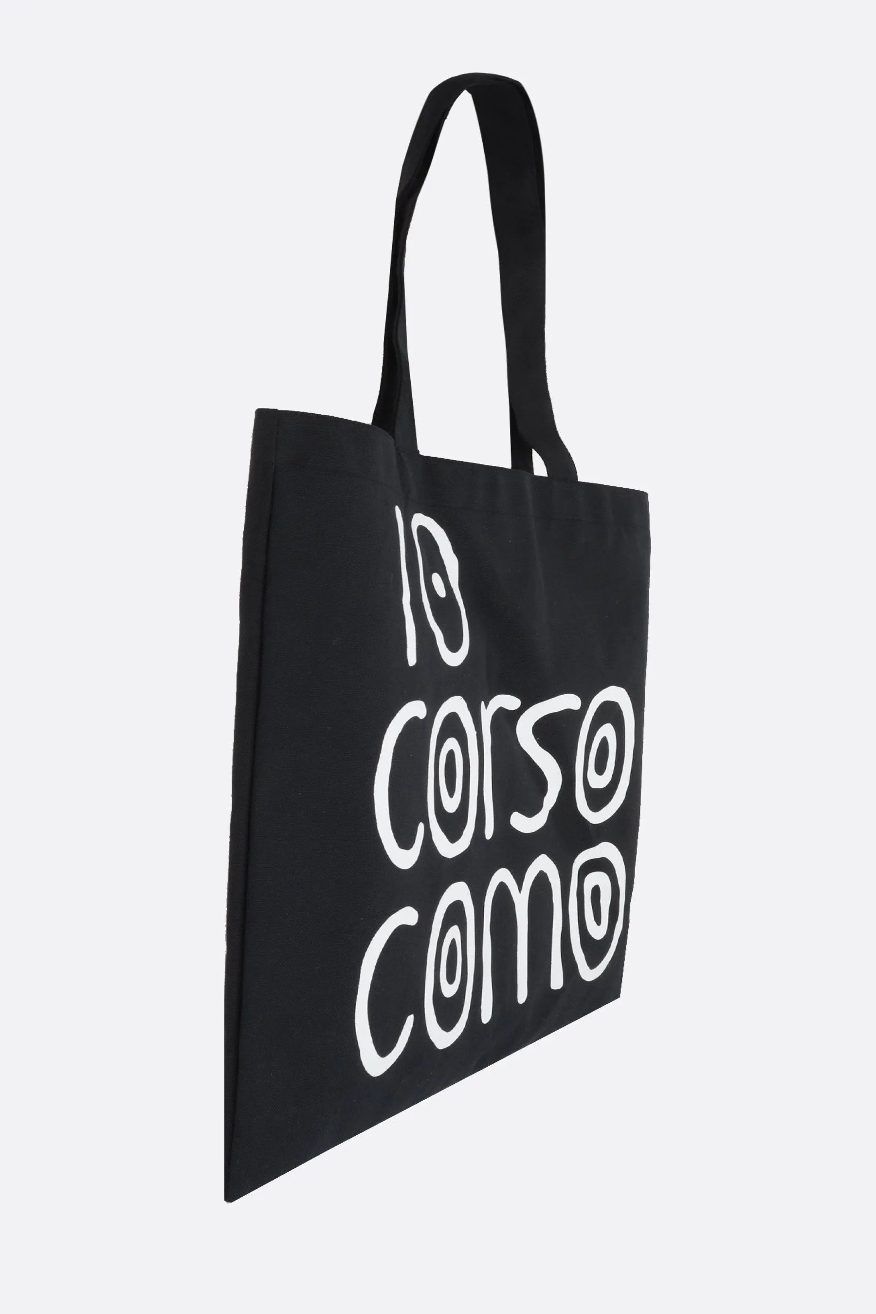 logo print canvas shopping bag