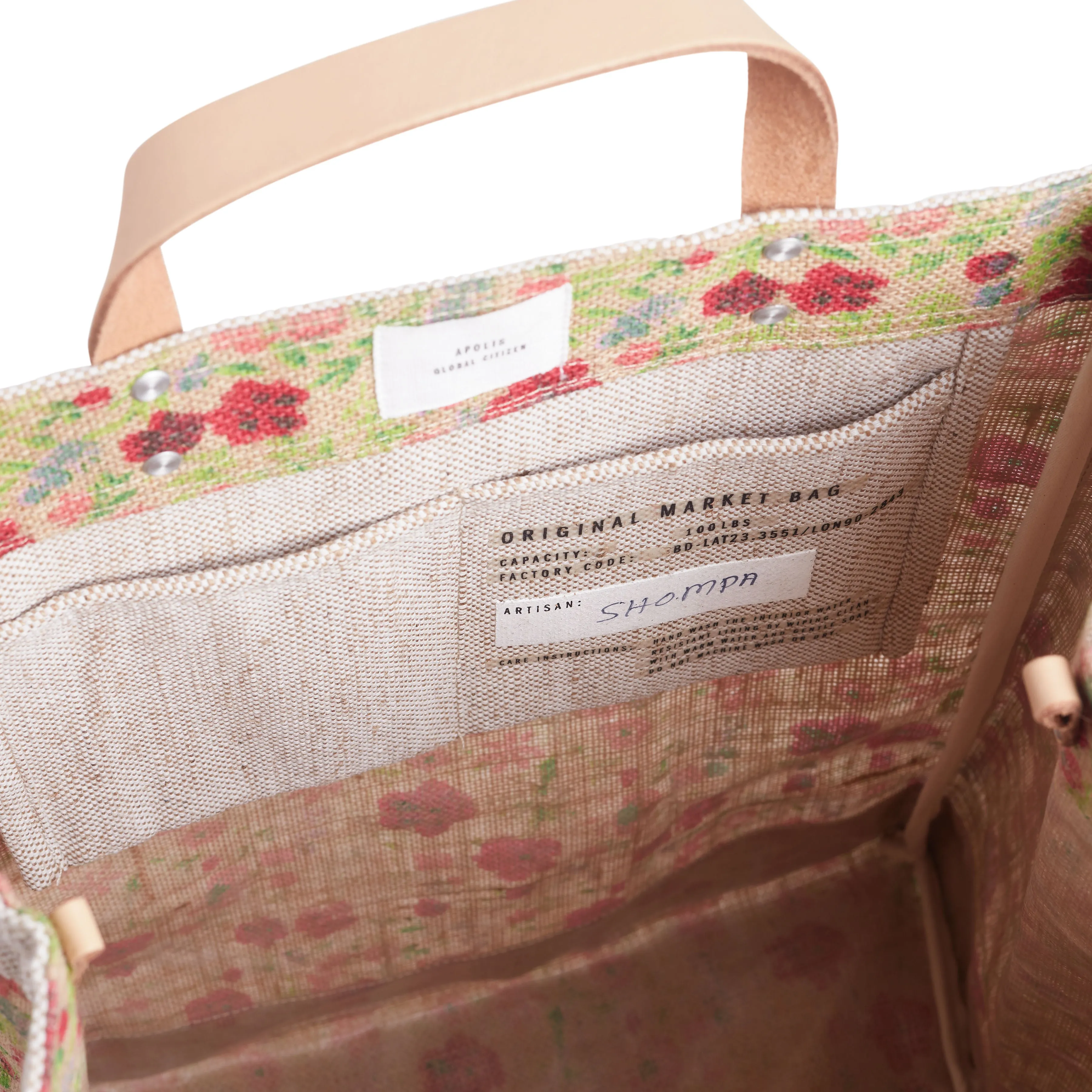 Market Bag in Floret with Strap by Amy Logsdon