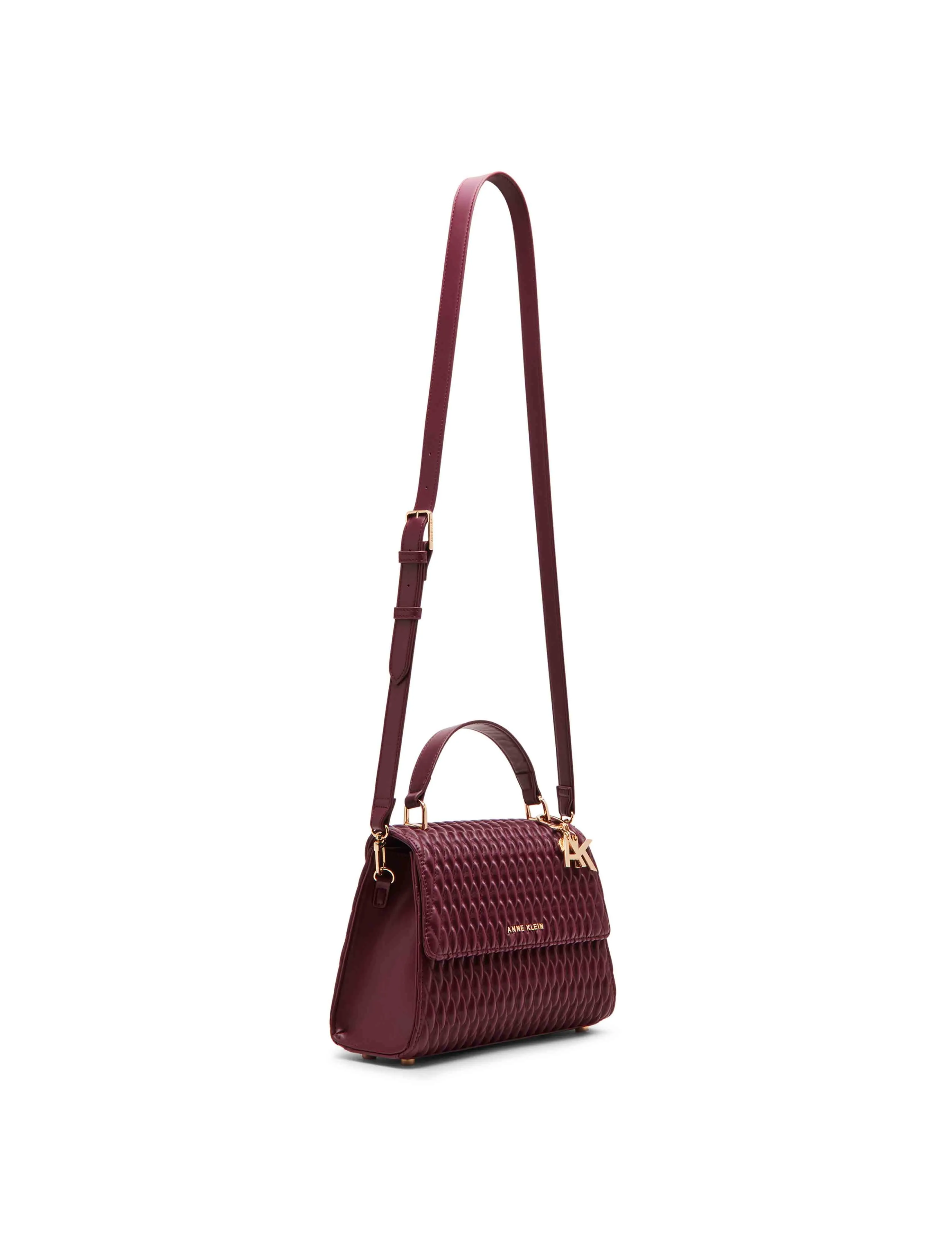 Medium ruched flap top handle with convertible strap