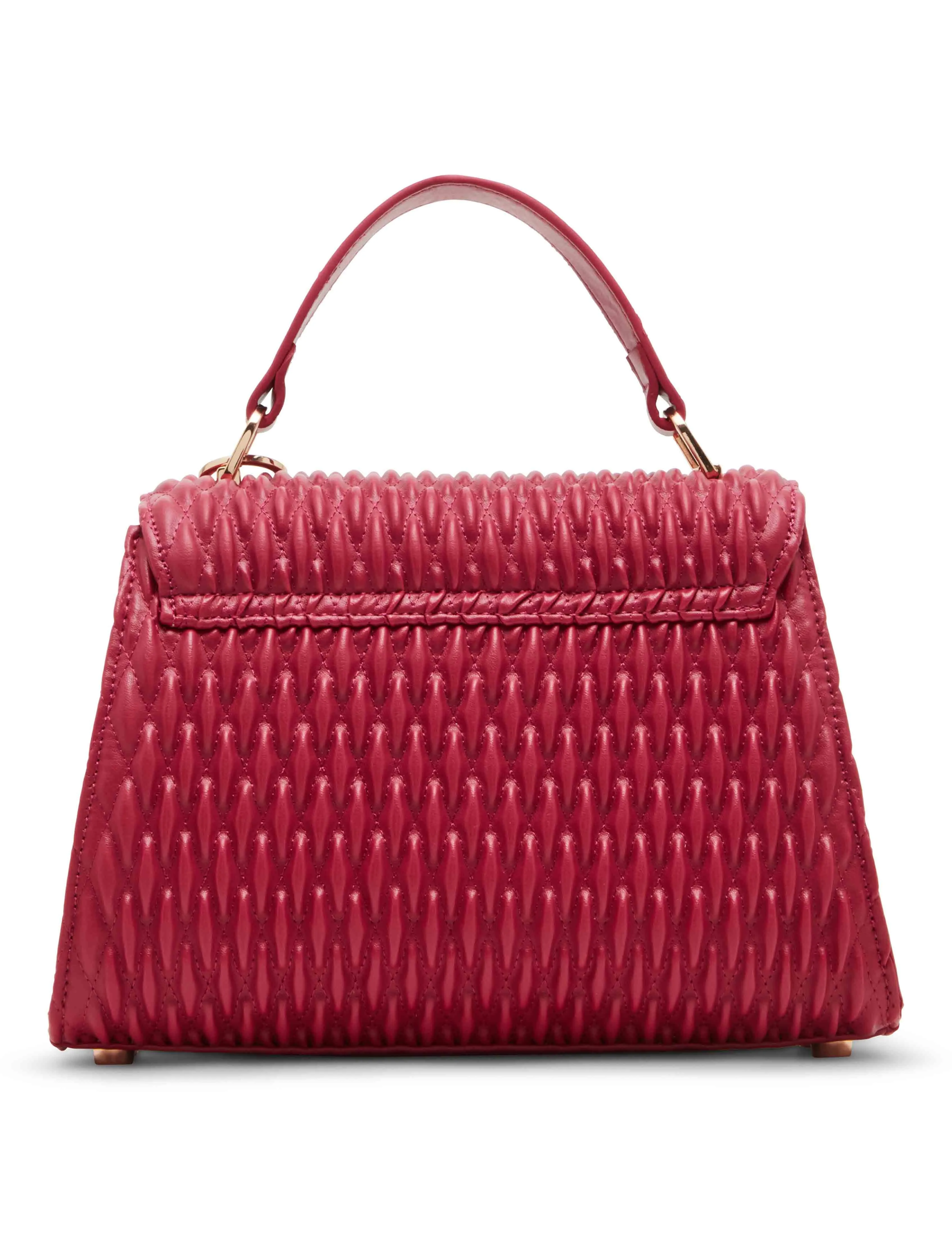 Medium ruched flap top handle with convertible strap