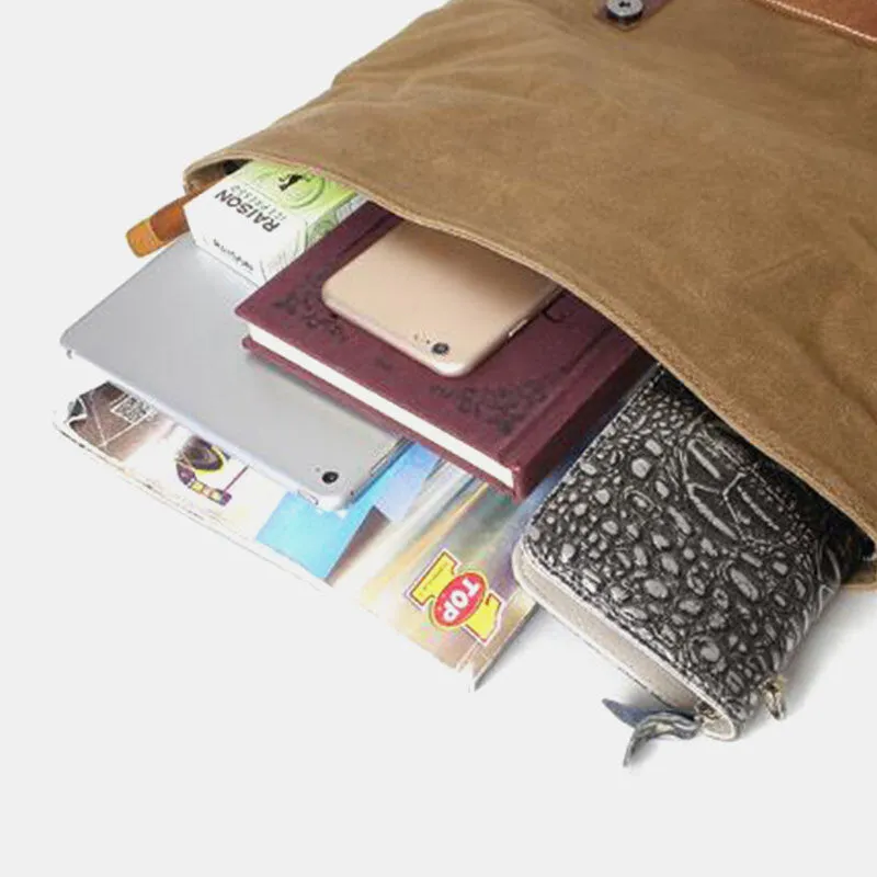 Men Canvas Backpack Retro Casual Patchwork Large Capacity Laptop Bag School Bag