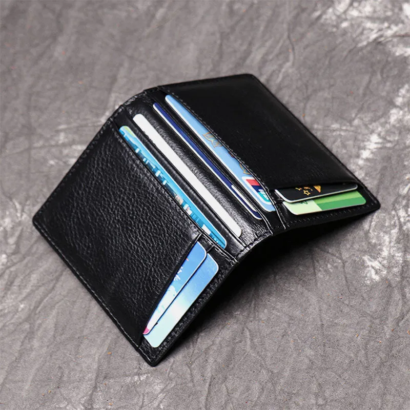 Men Genuine Leather Cowhide Multi-slot Card Case License Pocket Card Holder Wallet