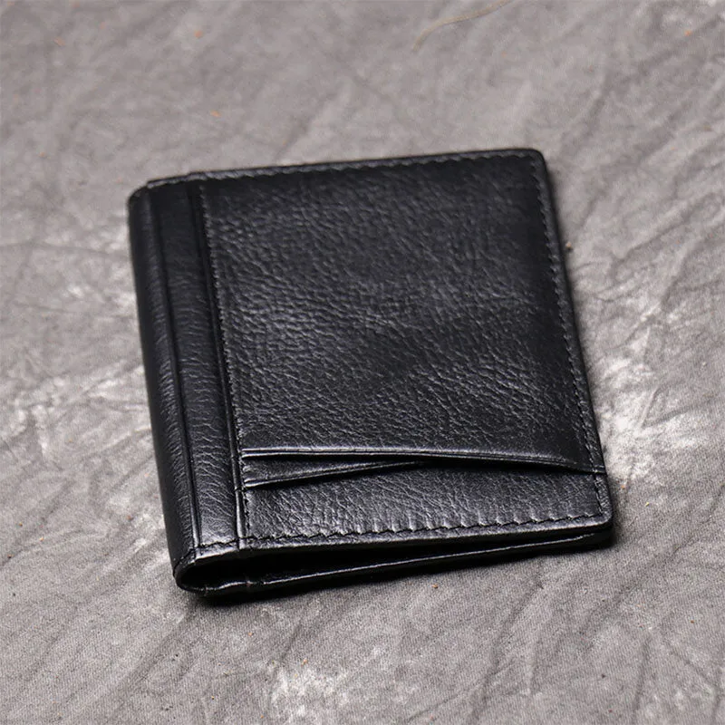 Men Genuine Leather Cowhide Multi-slot Card Case License Pocket Card Holder Wallet