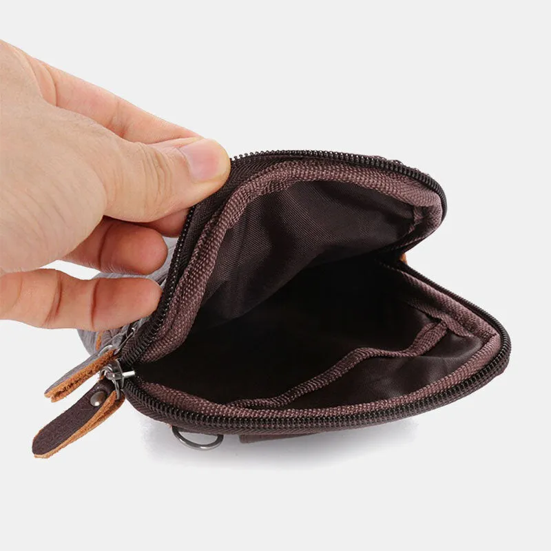 Men Genuine Leather Multi-carry Anti-theft 6.5 Inch Phone Bag Crossbody Bag Waist Bag Sling Bag