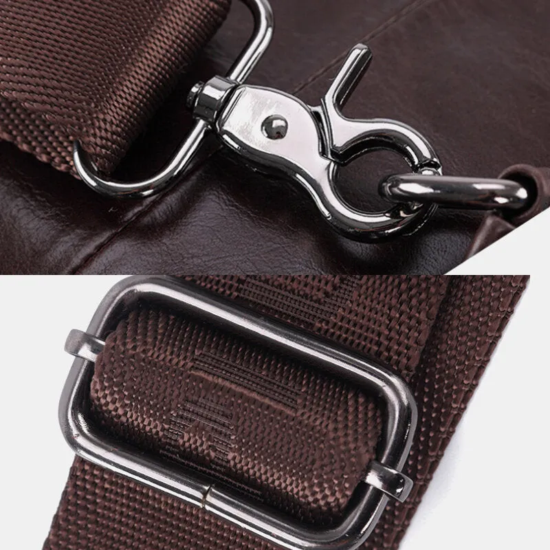 Men Genuine Leather New Vinatge Large Capacity Chest Bag Shoulder Bag Crossbody Bag