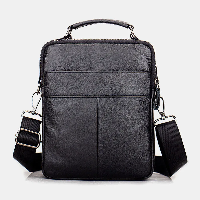Men Genuine Leather Retro Business Leather Shoulder Bag Crossbody Bag