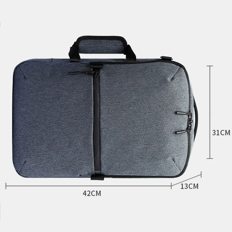 Men Large Capacity Waterproof Detachable Shoulder Strap 15.6 Inch Laptops Case Backpack Shoulder Bag Crossbody Bag
