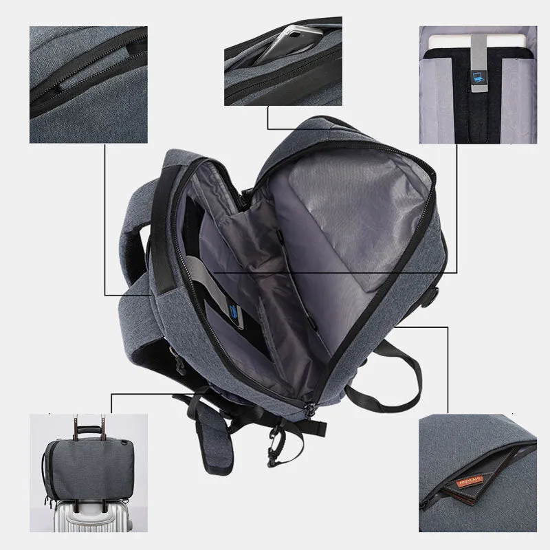 Men Large Capacity Waterproof Detachable Shoulder Strap 15.6 Inch Laptops Case Backpack Shoulder Bag Crossbody Bag