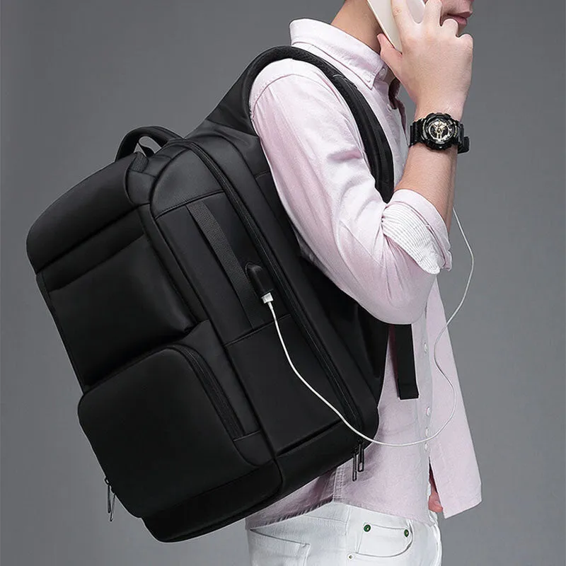 Men Multi-layer Space Large Capacity 17 Inch Laptop Business Work Bag With USB Charging Anti-theft Backpack