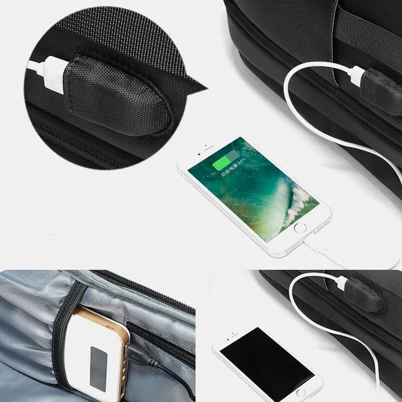 Men Multi-layer Space Large Capacity 17 Inch Laptop Business Work Bag With USB Charging Anti-theft Backpack