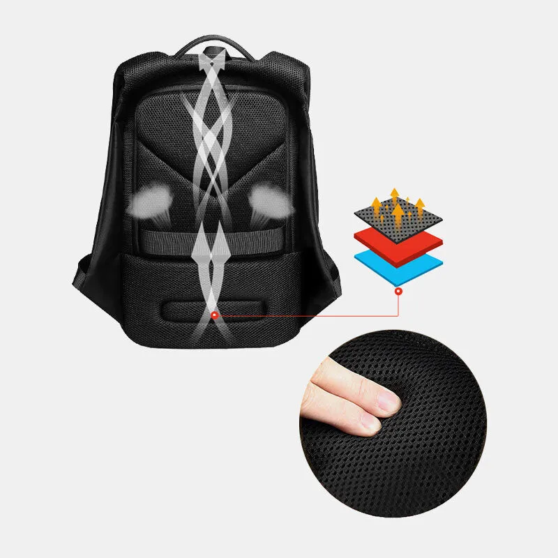 Men Multi-layer Space Large Capacity 17 Inch Laptop Business Work Bag With USB Charging Anti-theft Backpack
