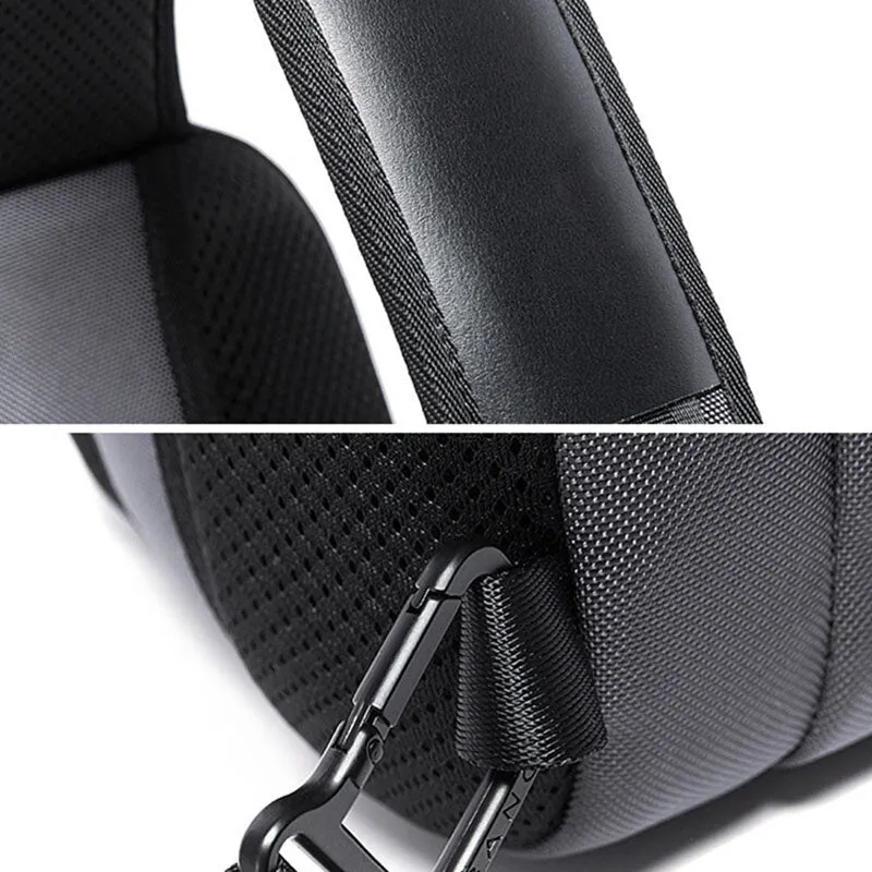 Men Multifunction Multi-pocket USB Charging Chest Bag Large Capacity 15.6 Inch Laptop Bag Crossbody Bags Shoulder Bag