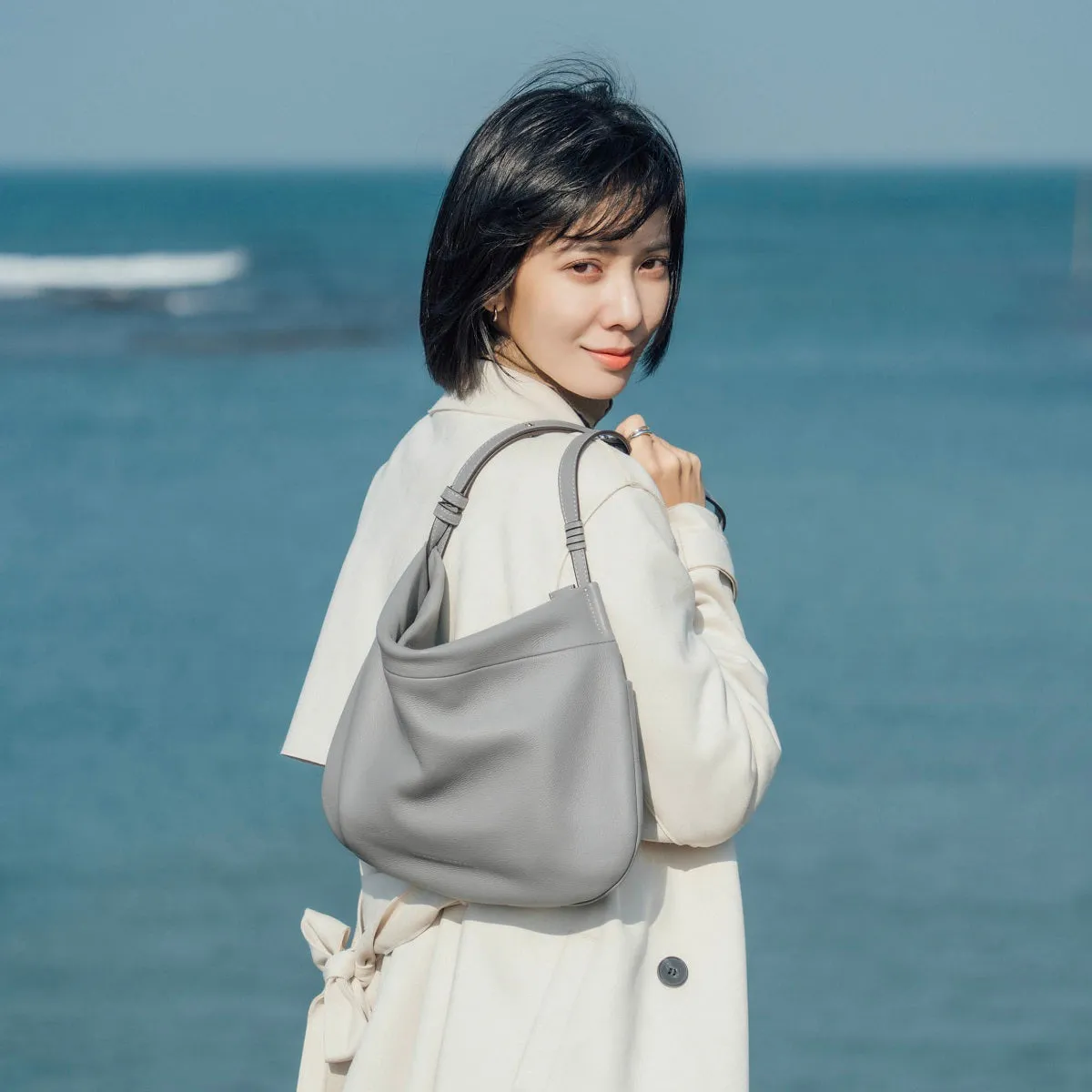 Merly Half-moon Leather Hobo