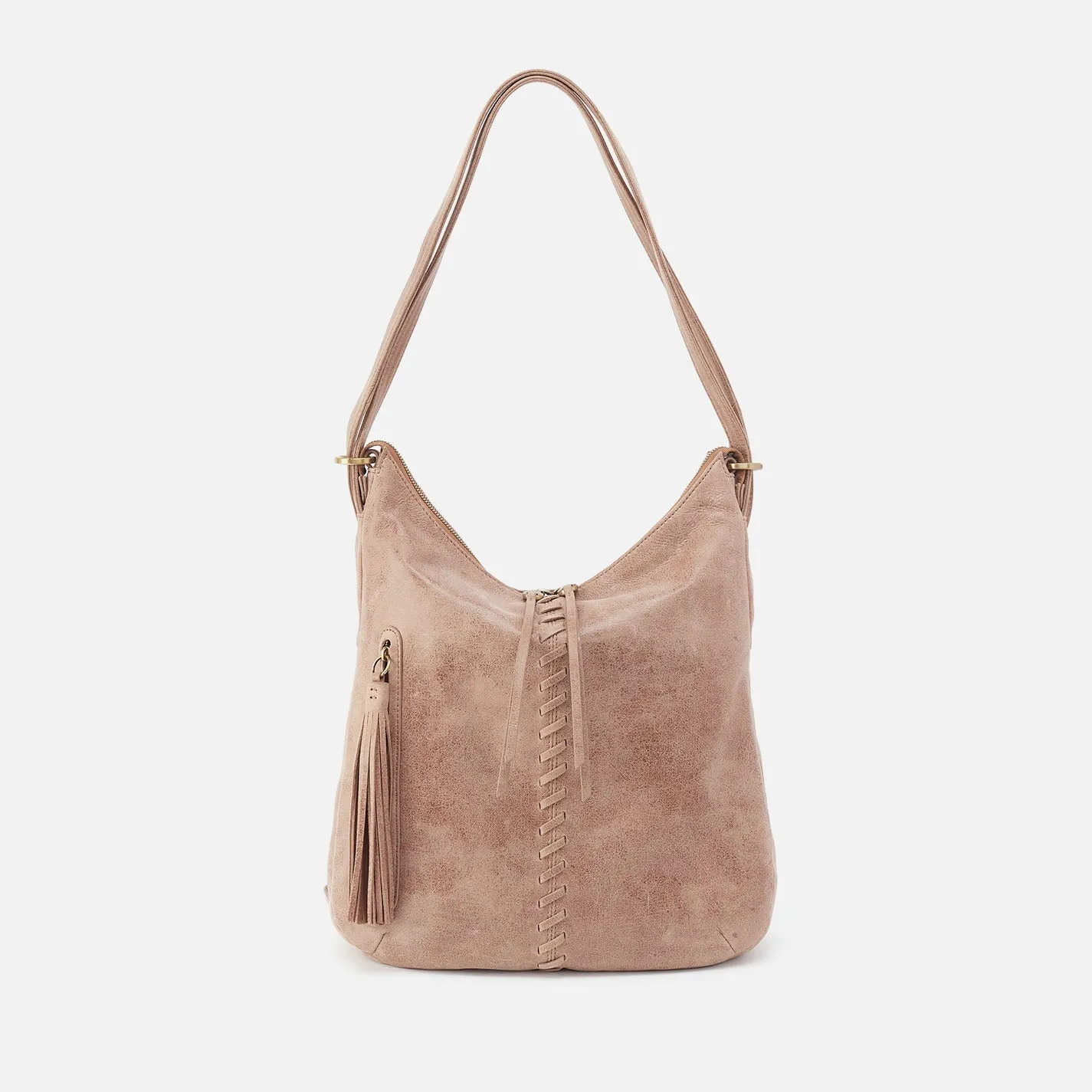 Merrin Convertible Backpack In Buffed Leather - Hazel