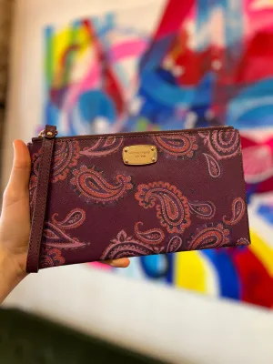 Michael Kors Purple Leather Clutch