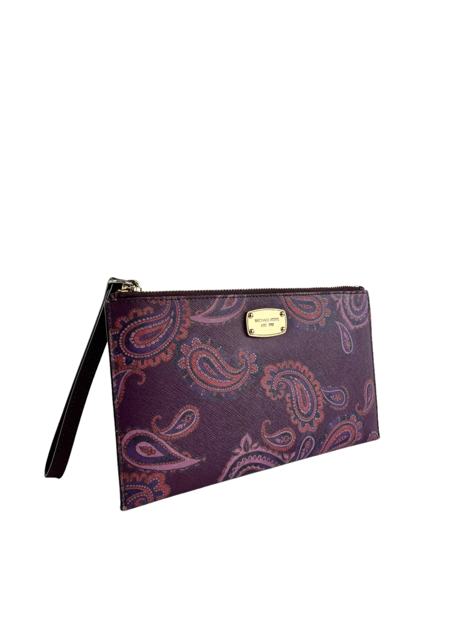 Michael Kors Purple Leather Clutch