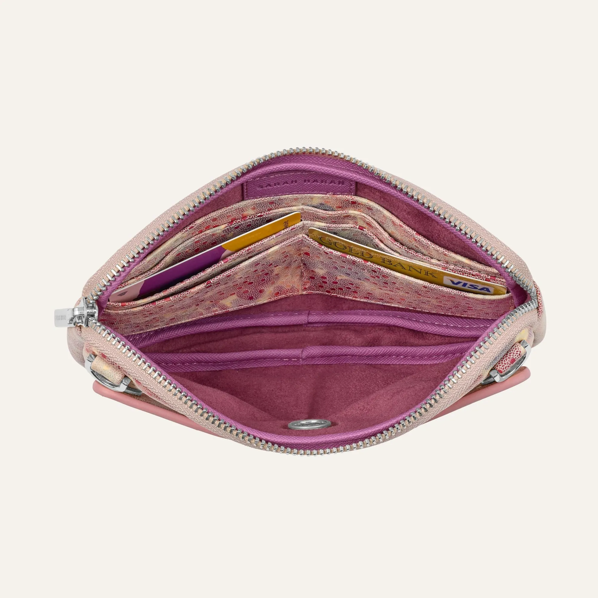 Millie Pouch | Cherry Blossom with Silver hardware