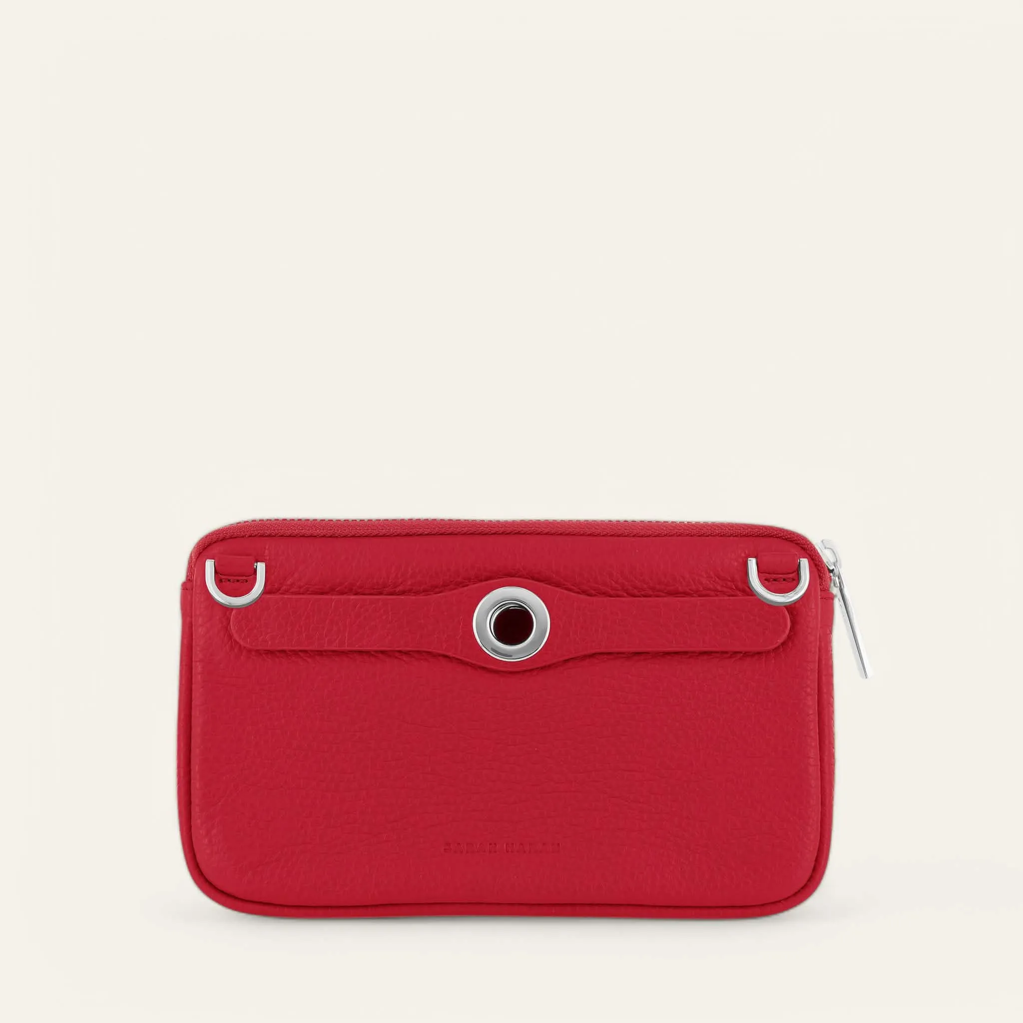 Millie Pouch | Pillarbox Red with Silver hardware