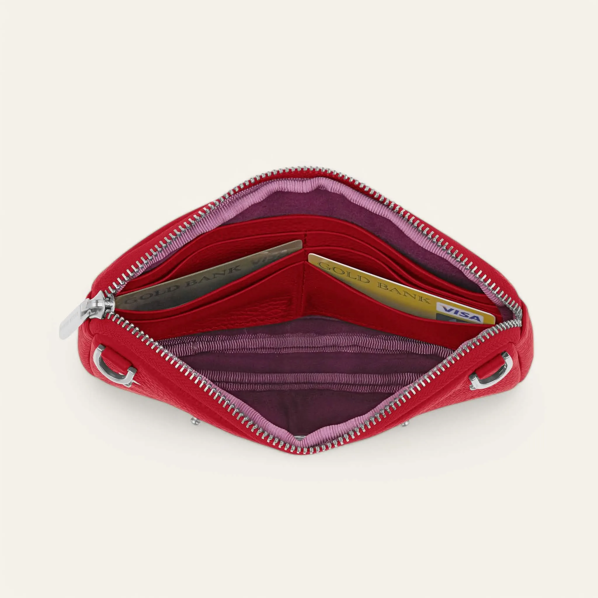 Millie Pouch | Pillarbox Red with Silver hardware