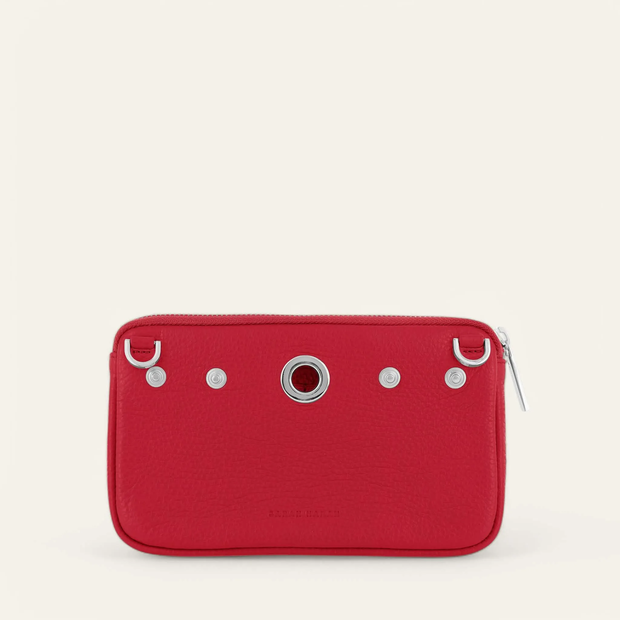 Millie Pouch | Pillarbox Red with Silver hardware