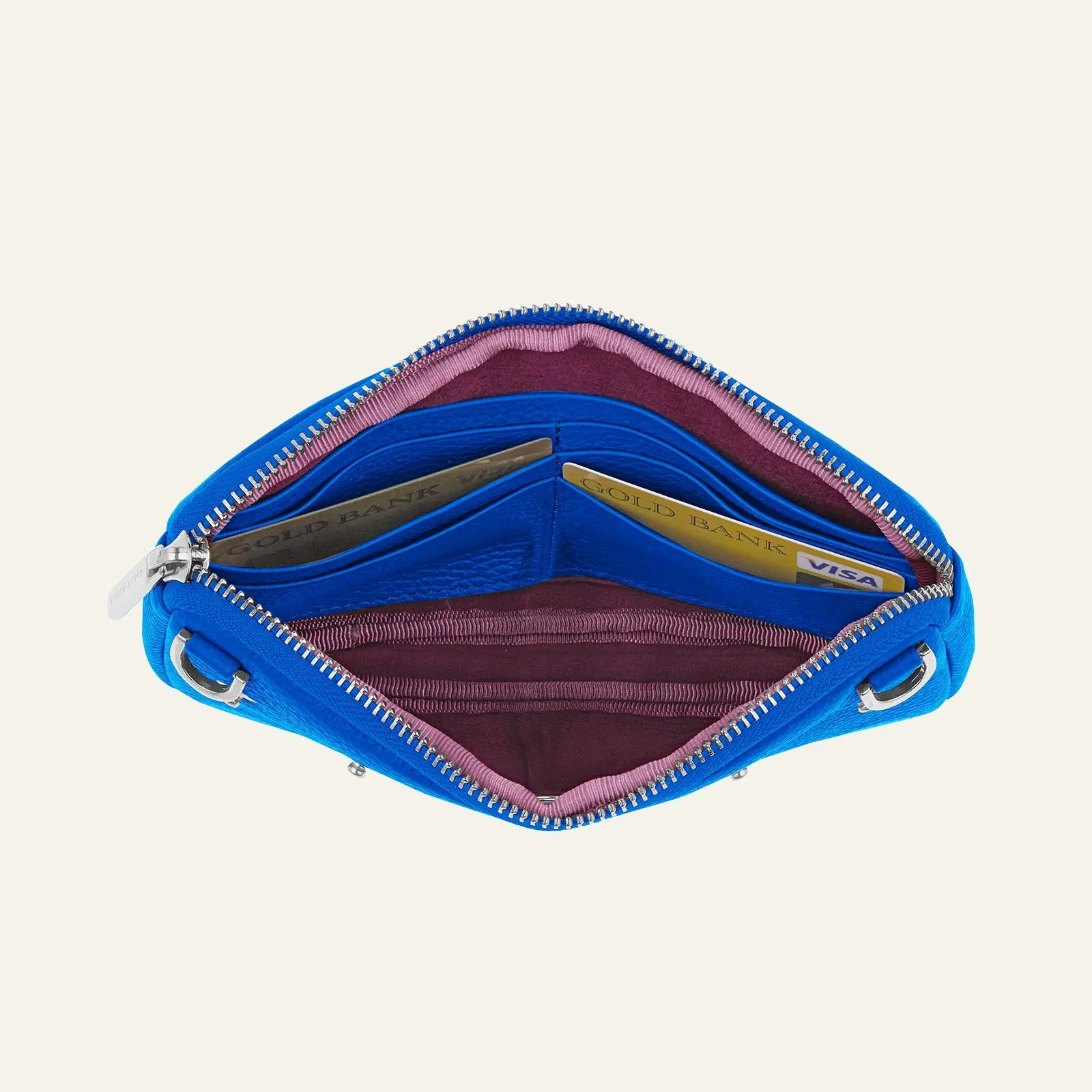 Millie Pouch | Sapphire with Silver hardware