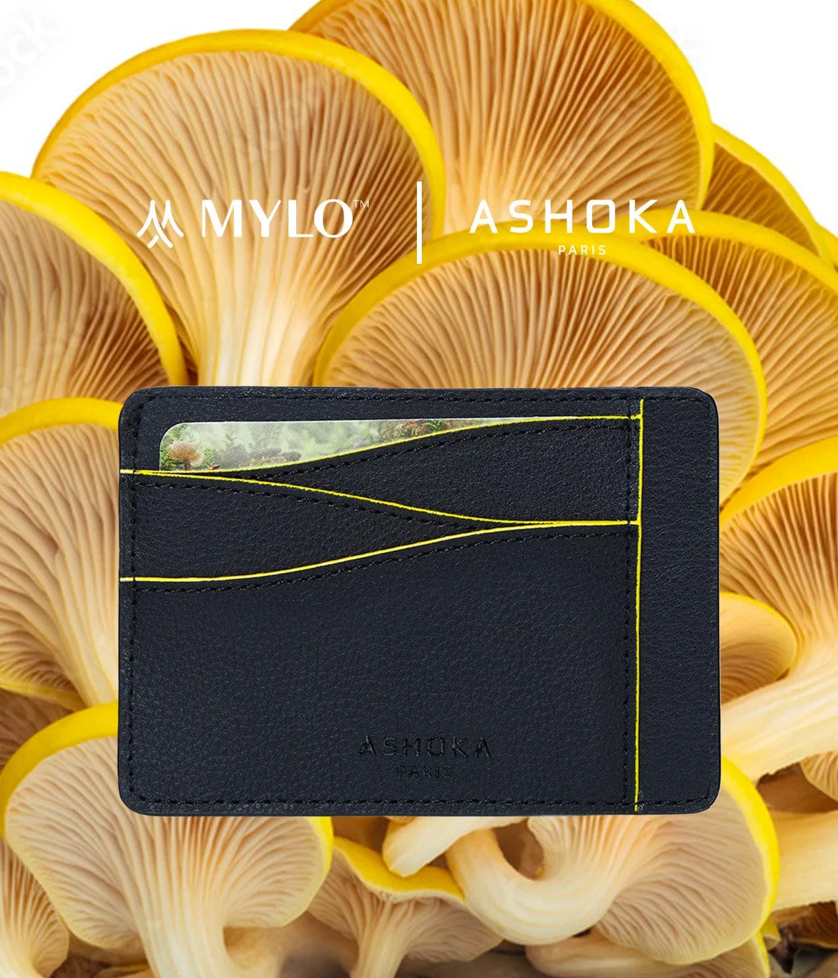 Mylo™️ Vegan Mushroom Leather Large Card Holder | Yellow