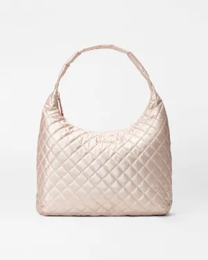 Pale Rose Gold Metallic Large Metro Shoulder Bag II
