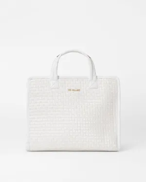 Pearl Metallic Medium Woven Box Tote