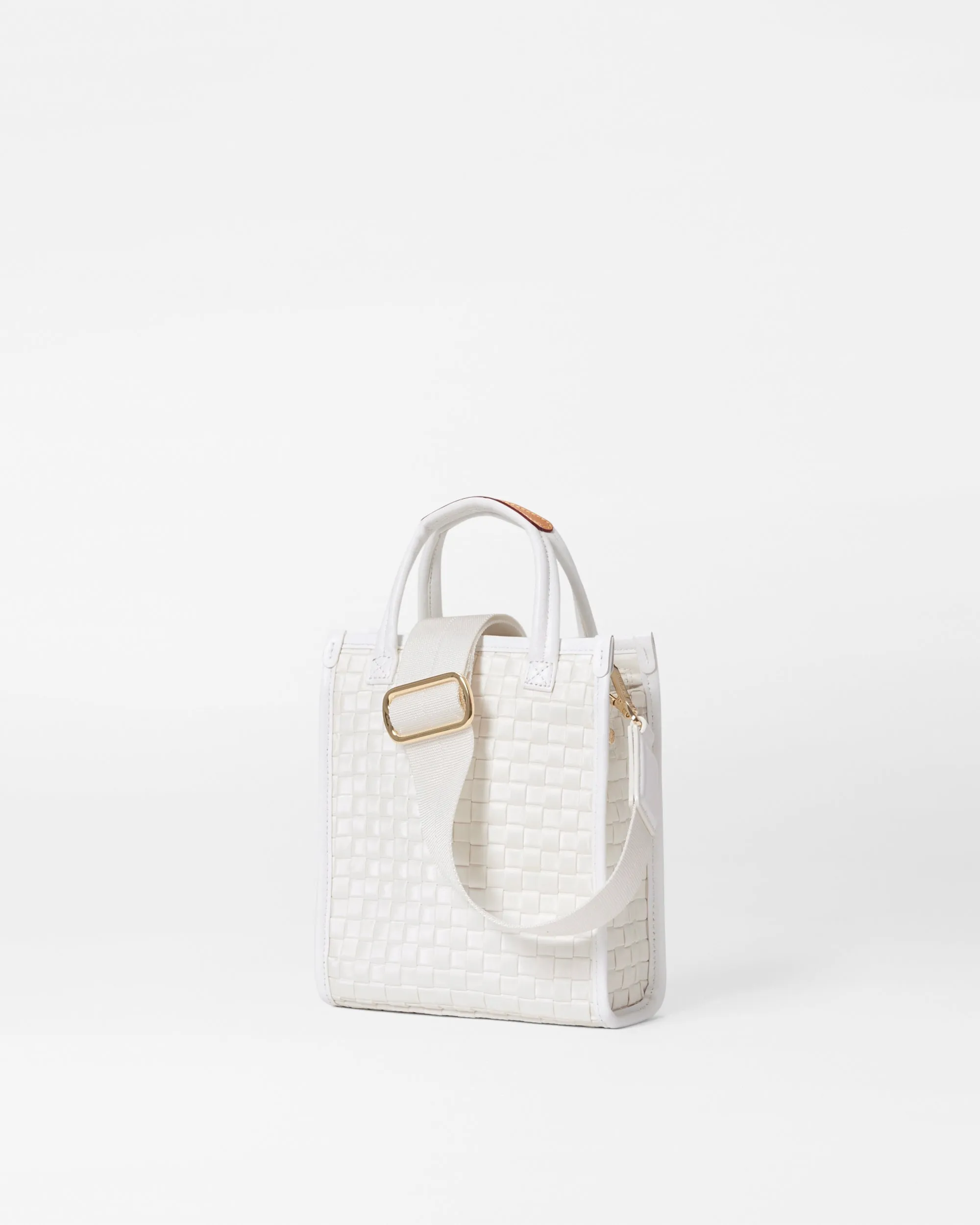 Pearl Metallic Micro Woven Box Tote