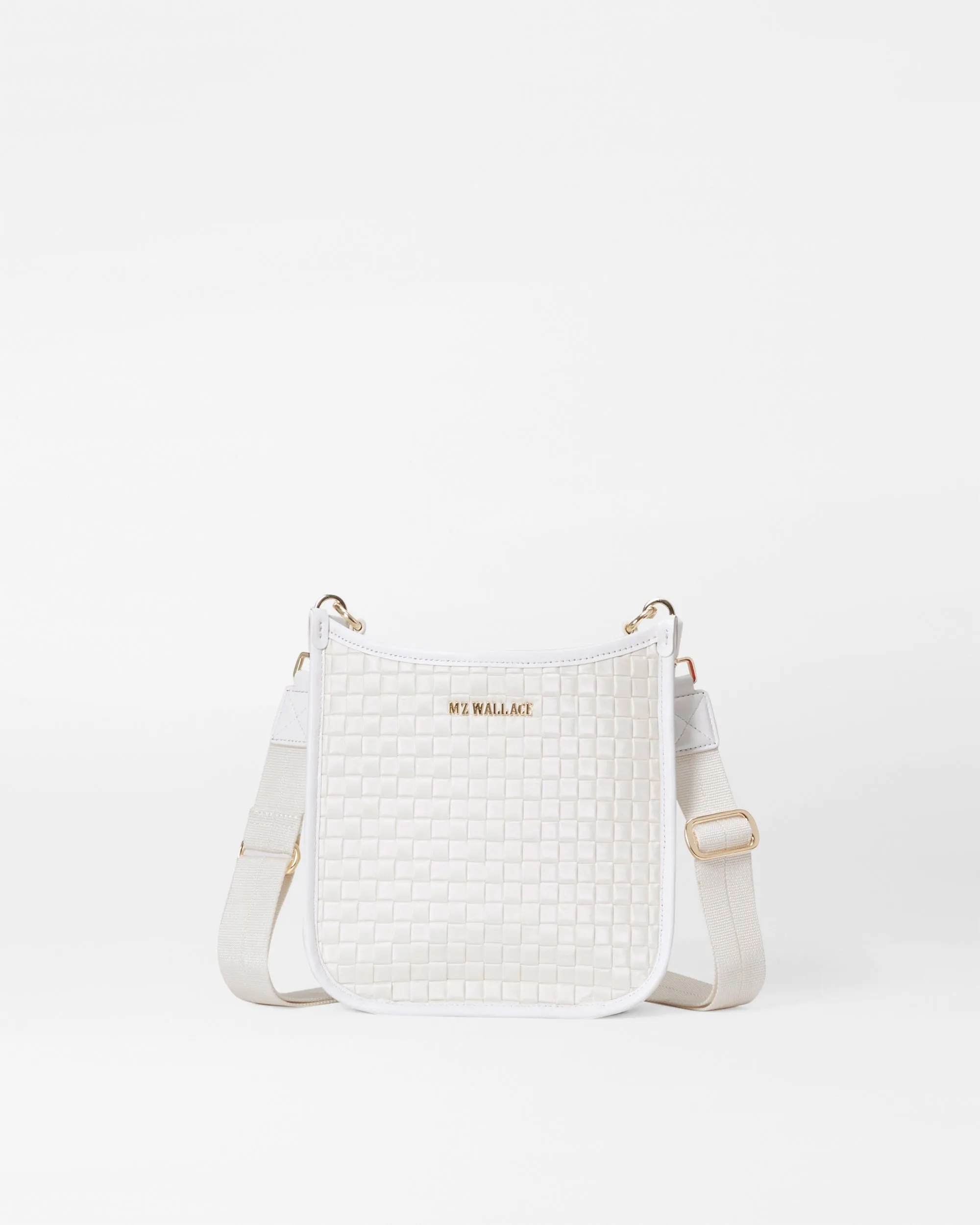 Pearl Metallic Small Woven Box Crossbody