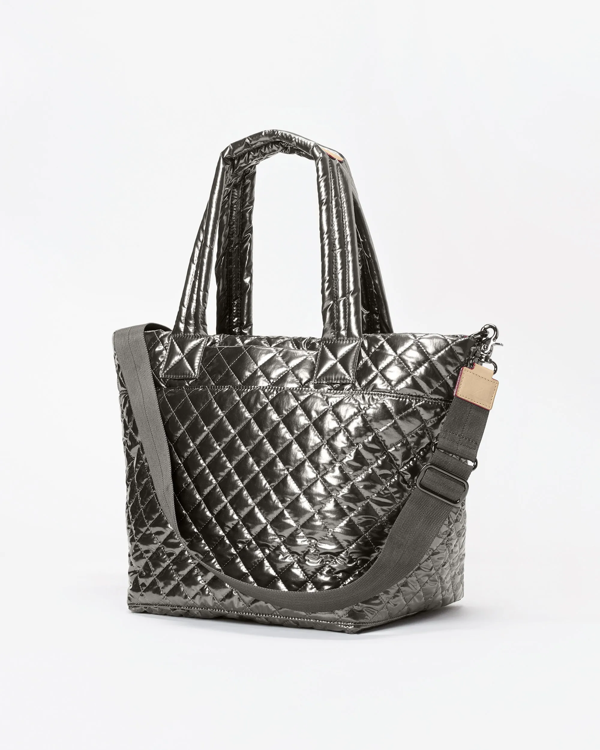 Pewter Metallic Medium Metro Tote Deluxe