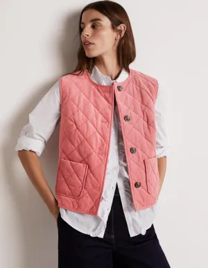 Quilted Vest-Dusty Red