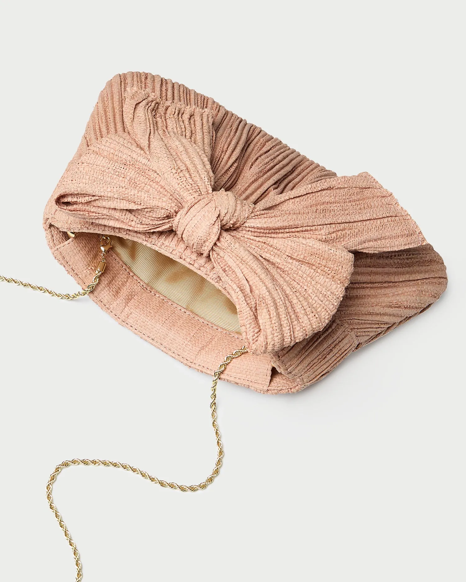 Rayne Blush Pleated Bow Clutch