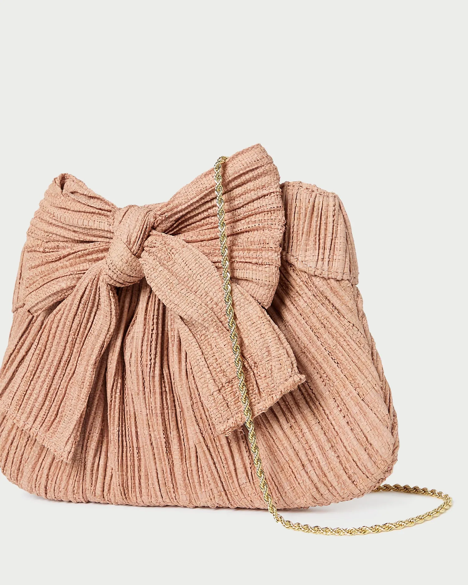 Rayne Blush Pleated Bow Clutch