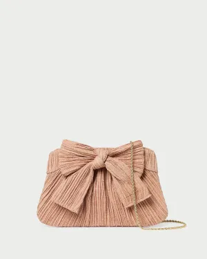 Rayne Blush Pleated Bow Clutch