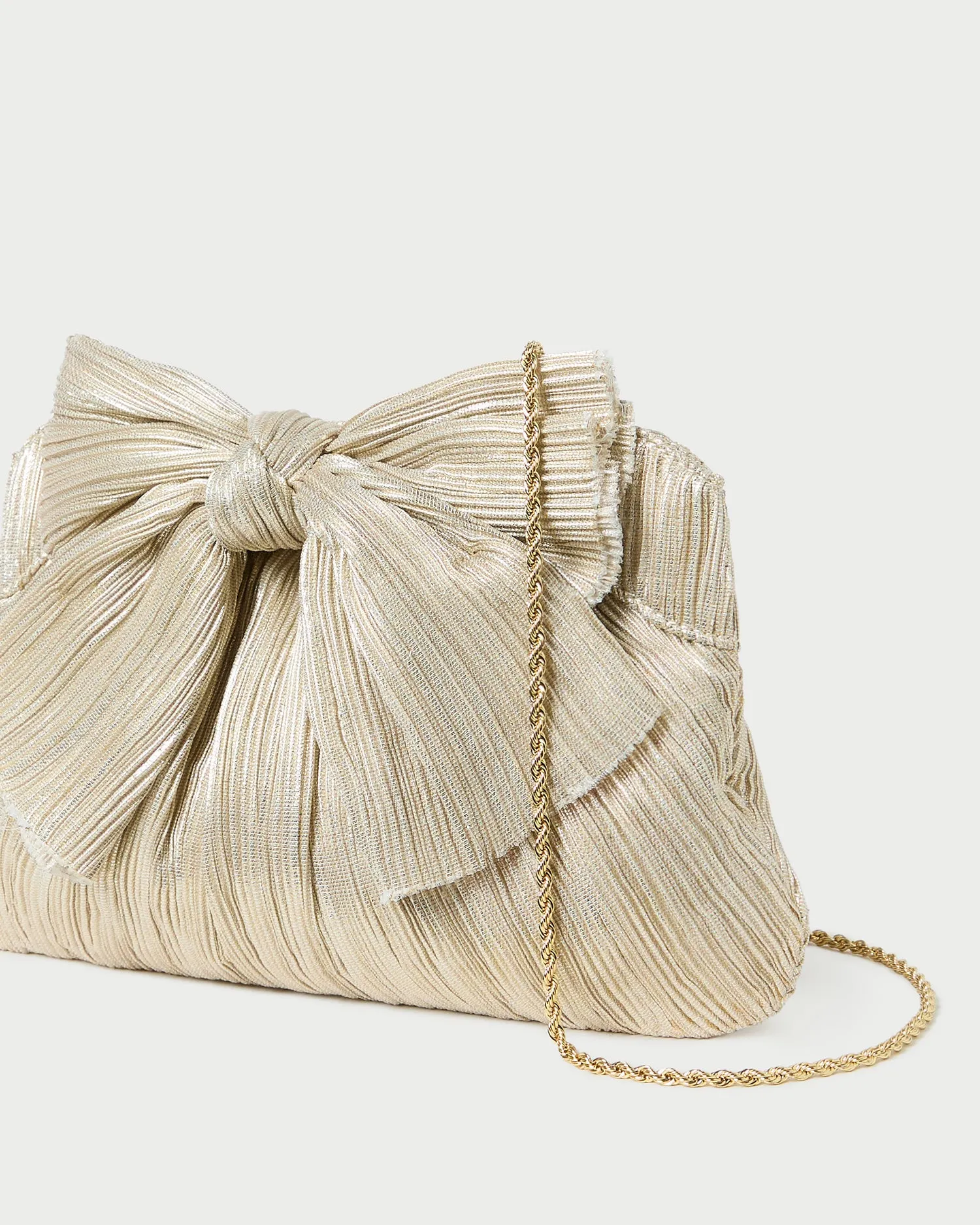Rayne Platinum Bow Clutch