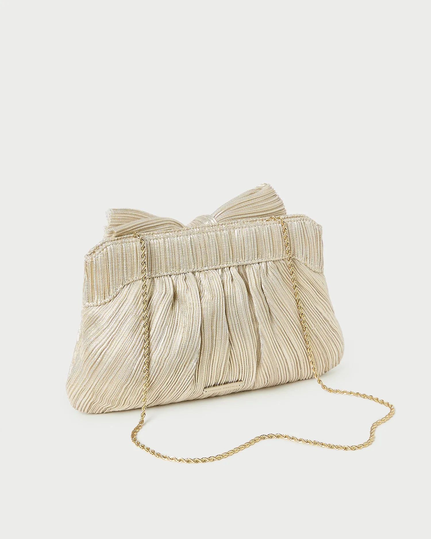 Rayne Platinum Bow Clutch