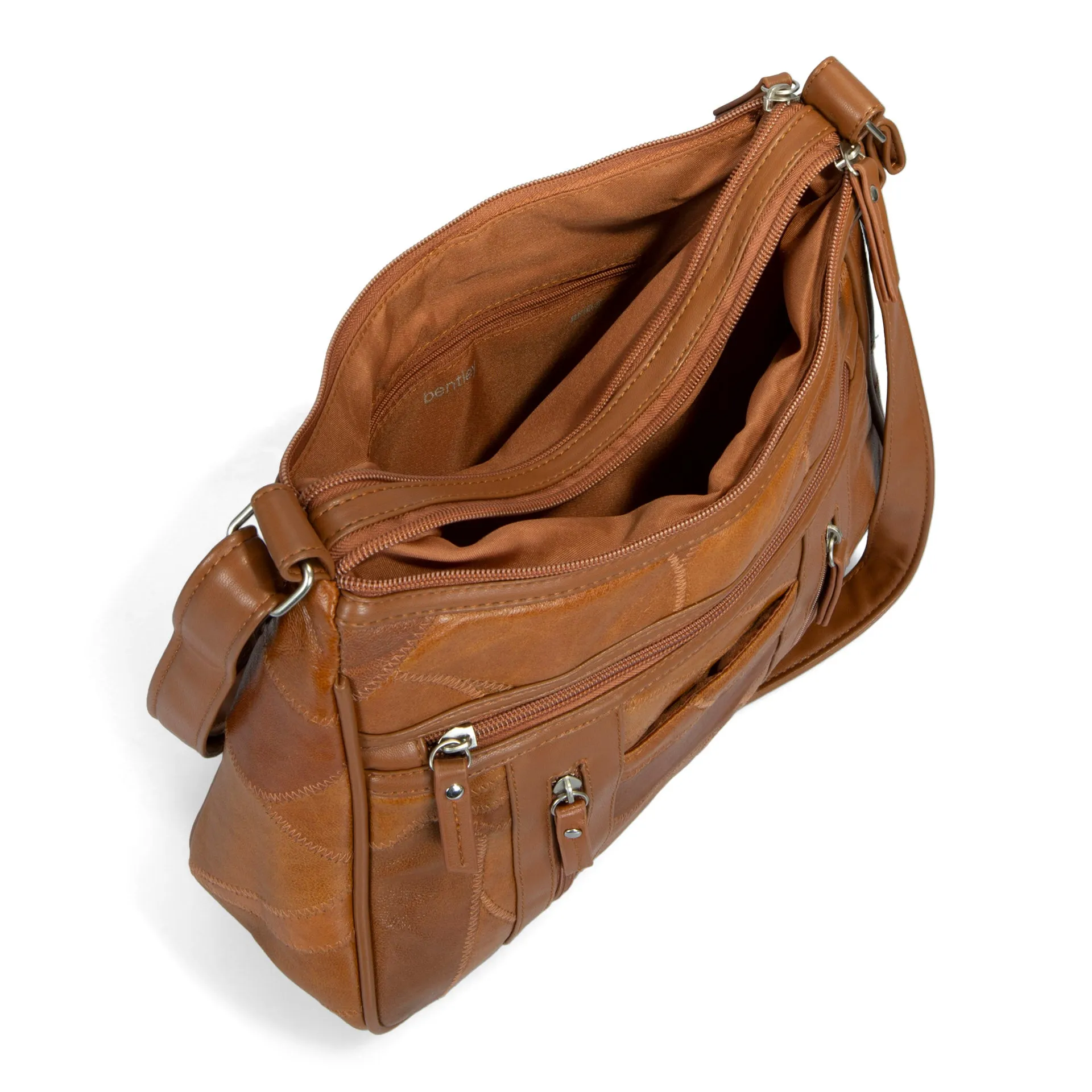 RFID Patch Leather Crossbody