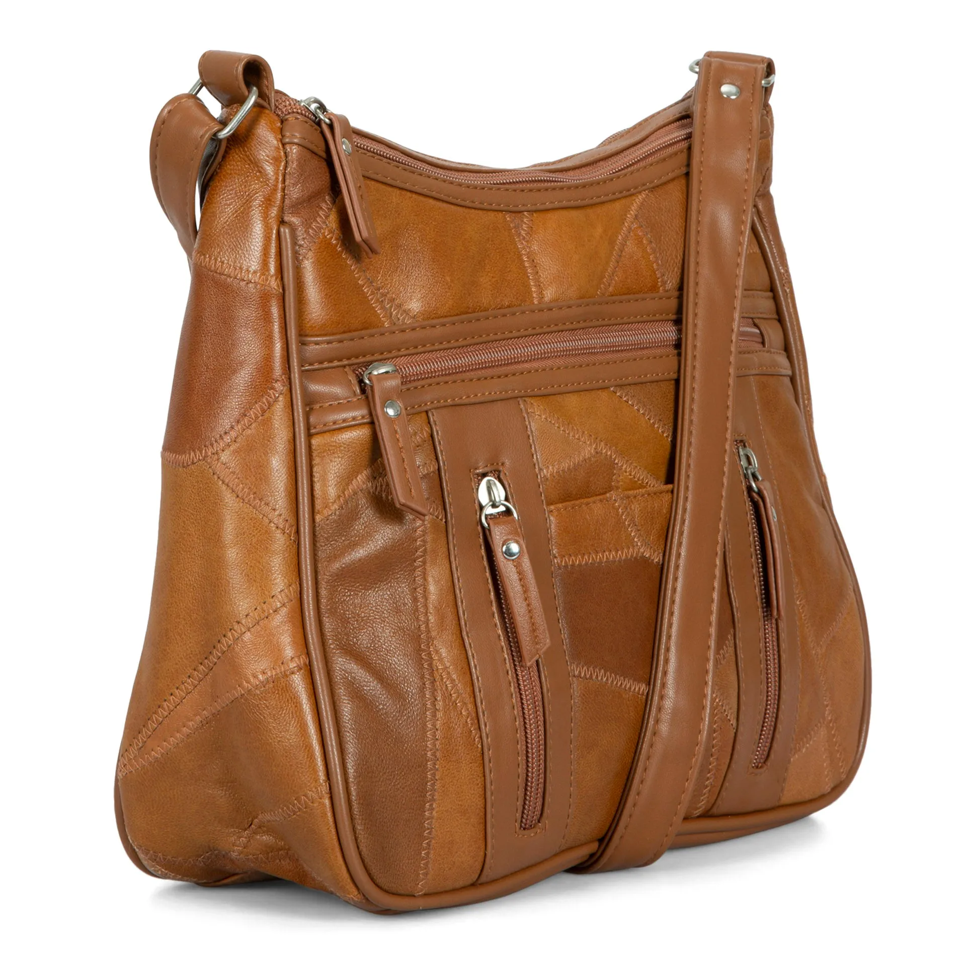 RFID Patch Leather Crossbody