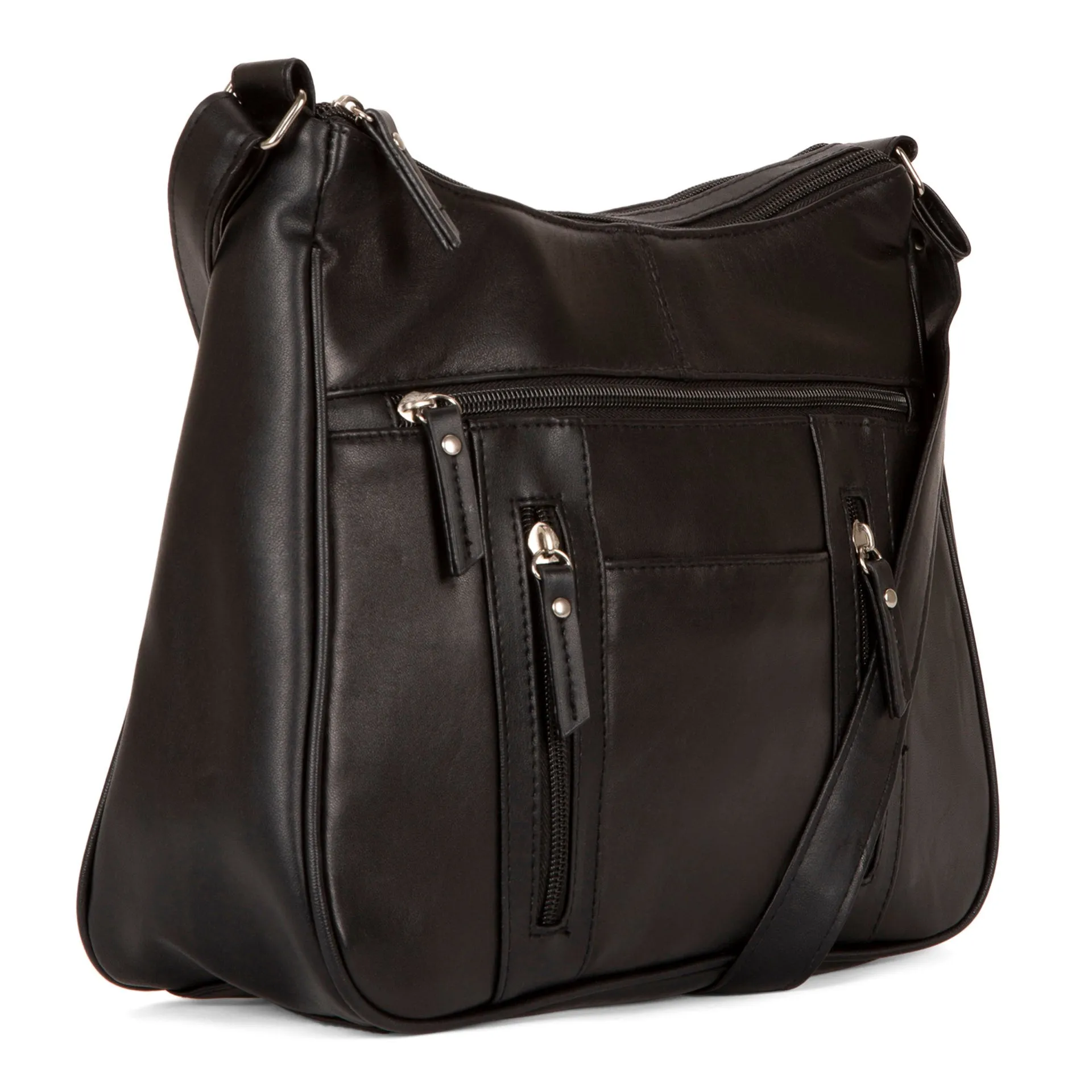 RFID Patch Leather Crossbody