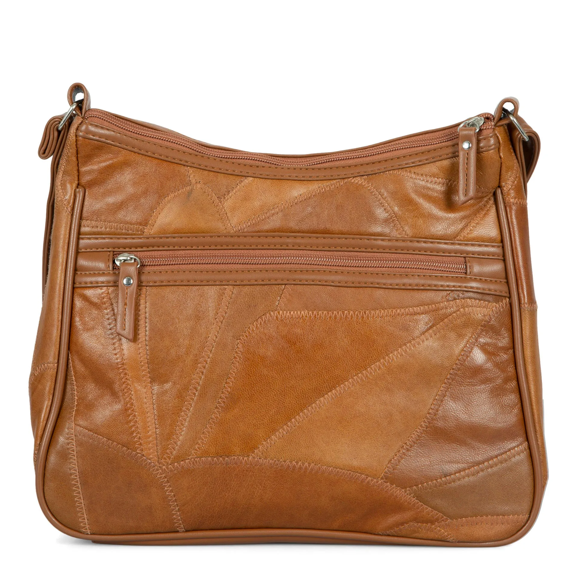RFID Patch Leather Crossbody