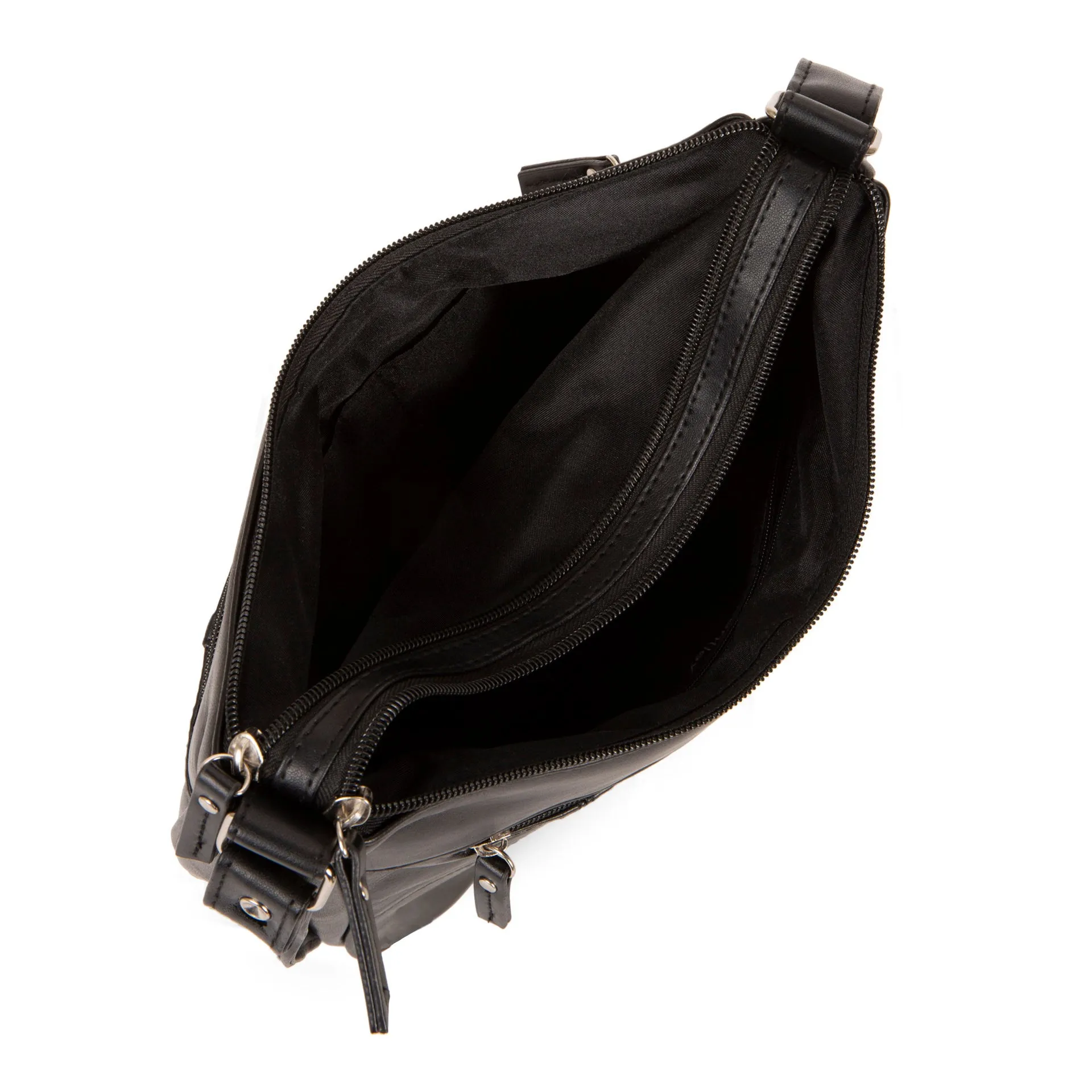 RFID Patch Leather Crossbody