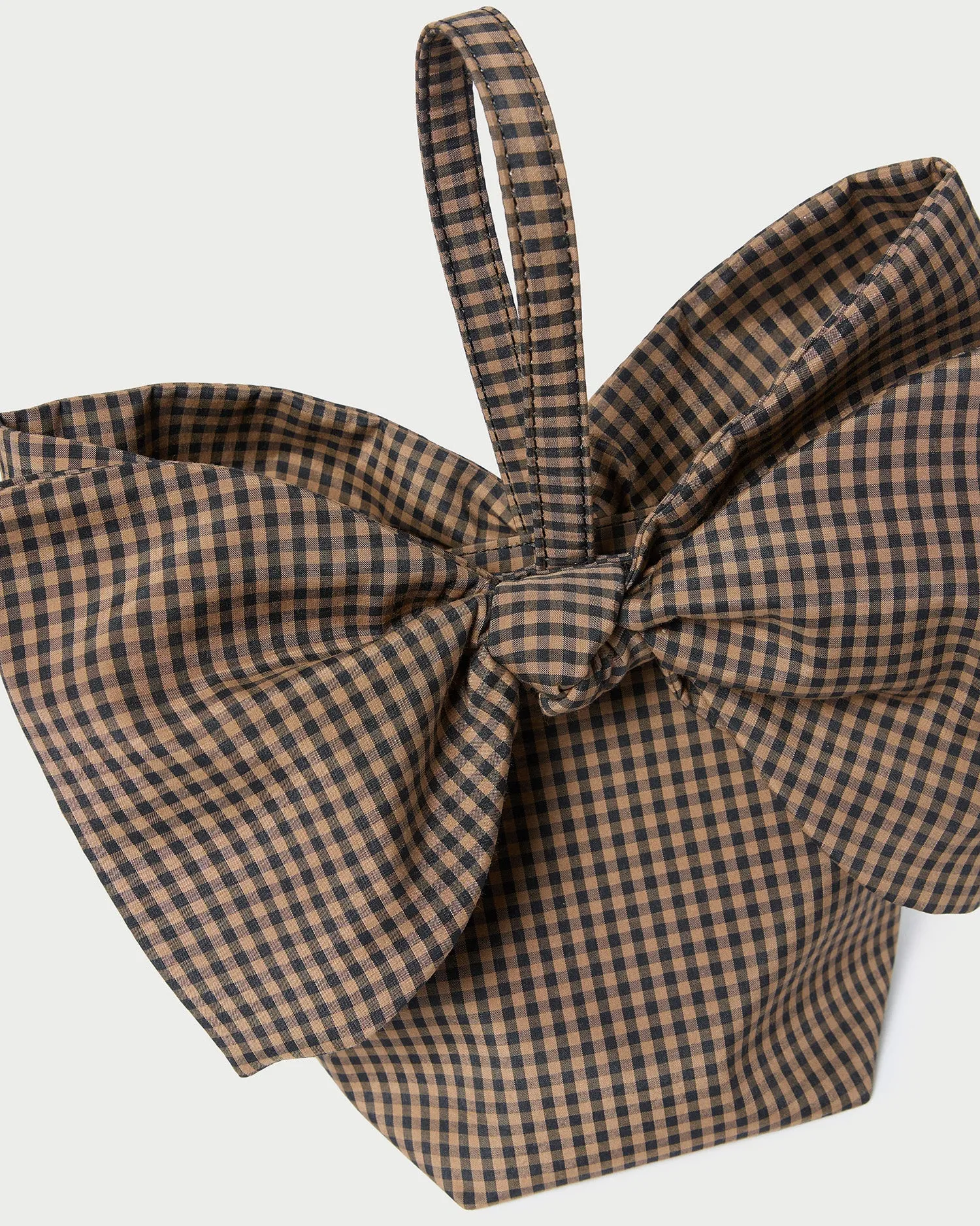 Ruby Brown/Black Check Bow Bag