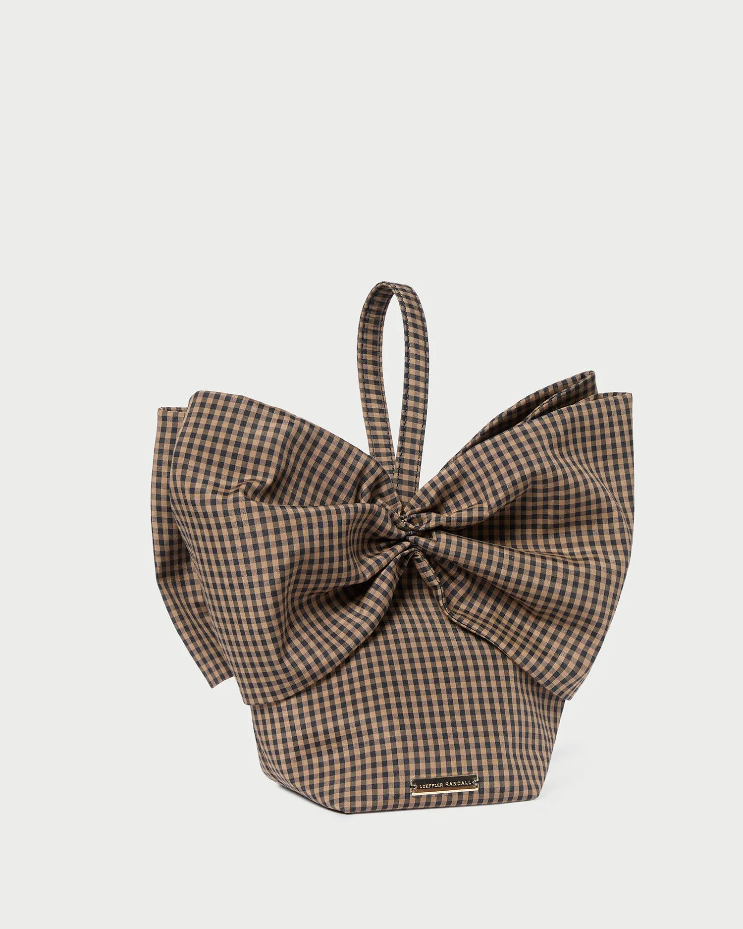 Ruby Brown/Black Check Bow Bag