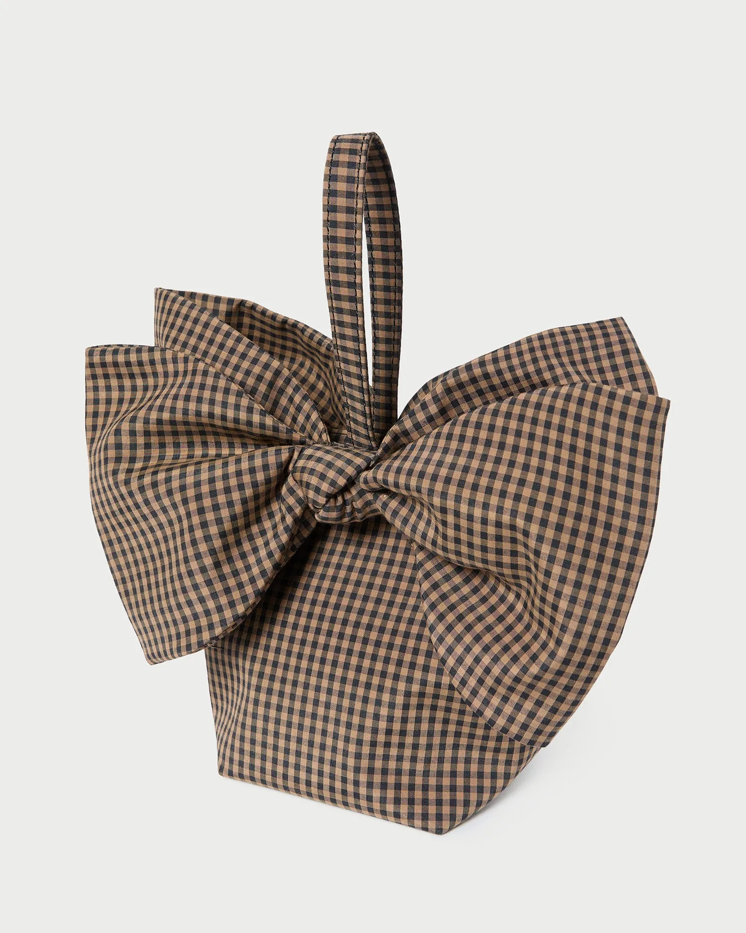 Ruby Brown/Black Check Bow Bag